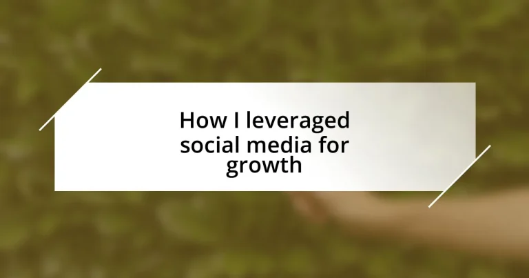 How I leveraged social media for growth