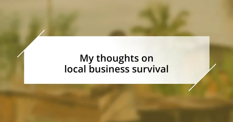 My thoughts on local business survival