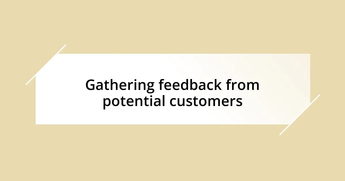 Gathering feedback from potential customers