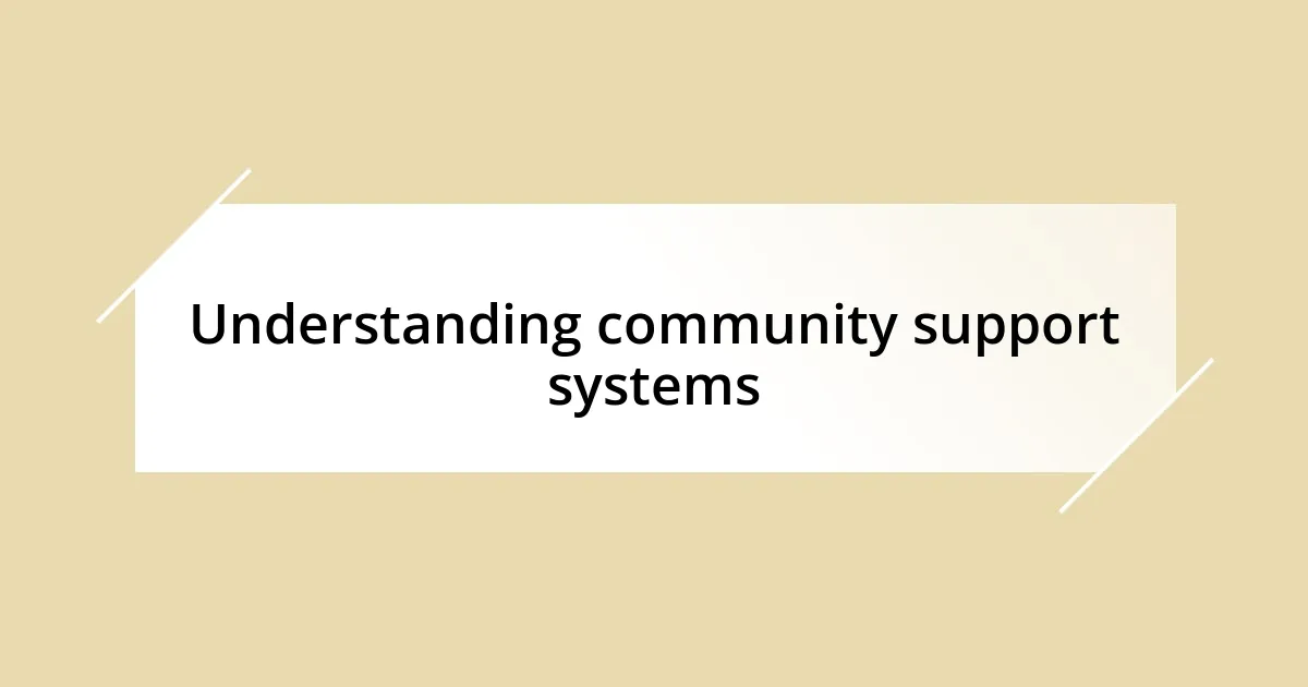 Understanding community support systems